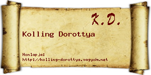 Kolling Dorottya névjegykártya